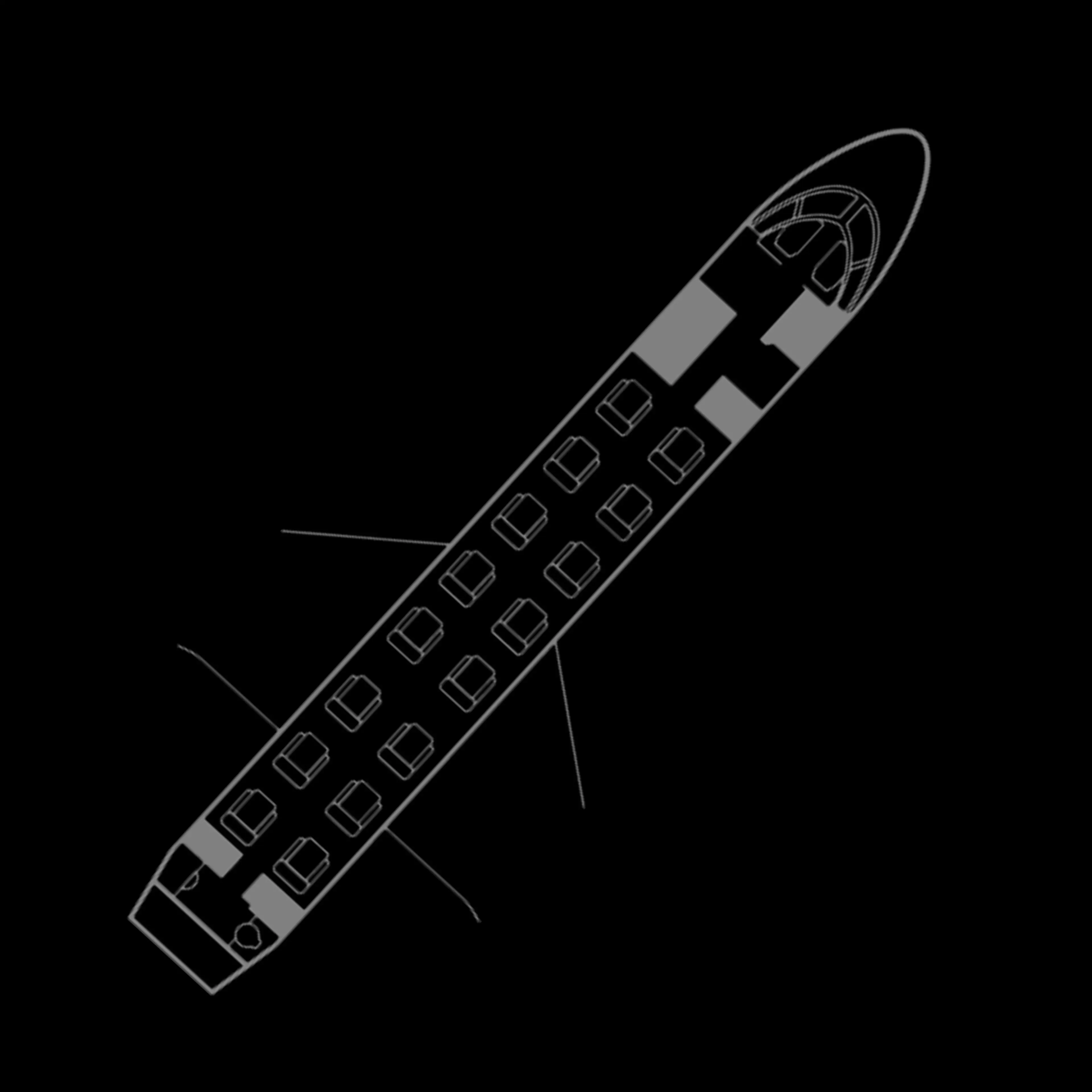 ERJ-135 cabin seat-map outline